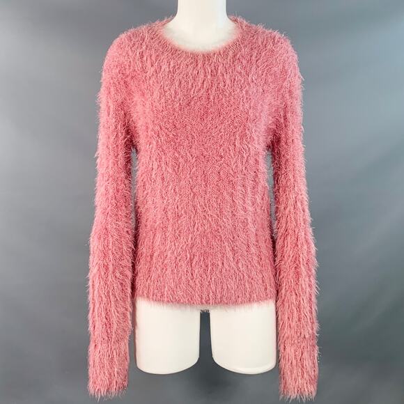 SIES MARJAN Size S Shaggy Metallic Pink Polyamide Blend Crew Neck Pullover - Picture 1 of 7